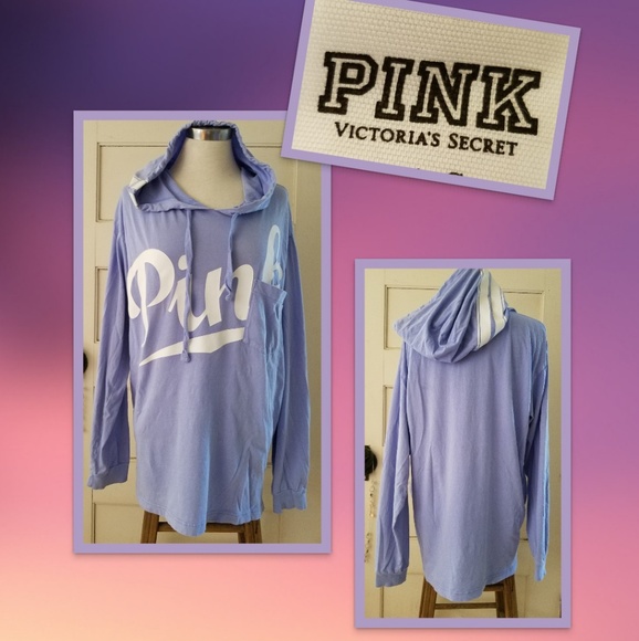 PINK Victoria's Secret Tops - Pink Victoria's Secret Lavender Hooded Tshirt